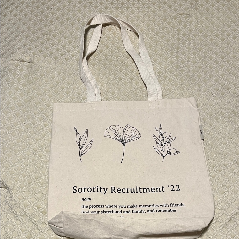 Canvas Tote Bag with Floral Design